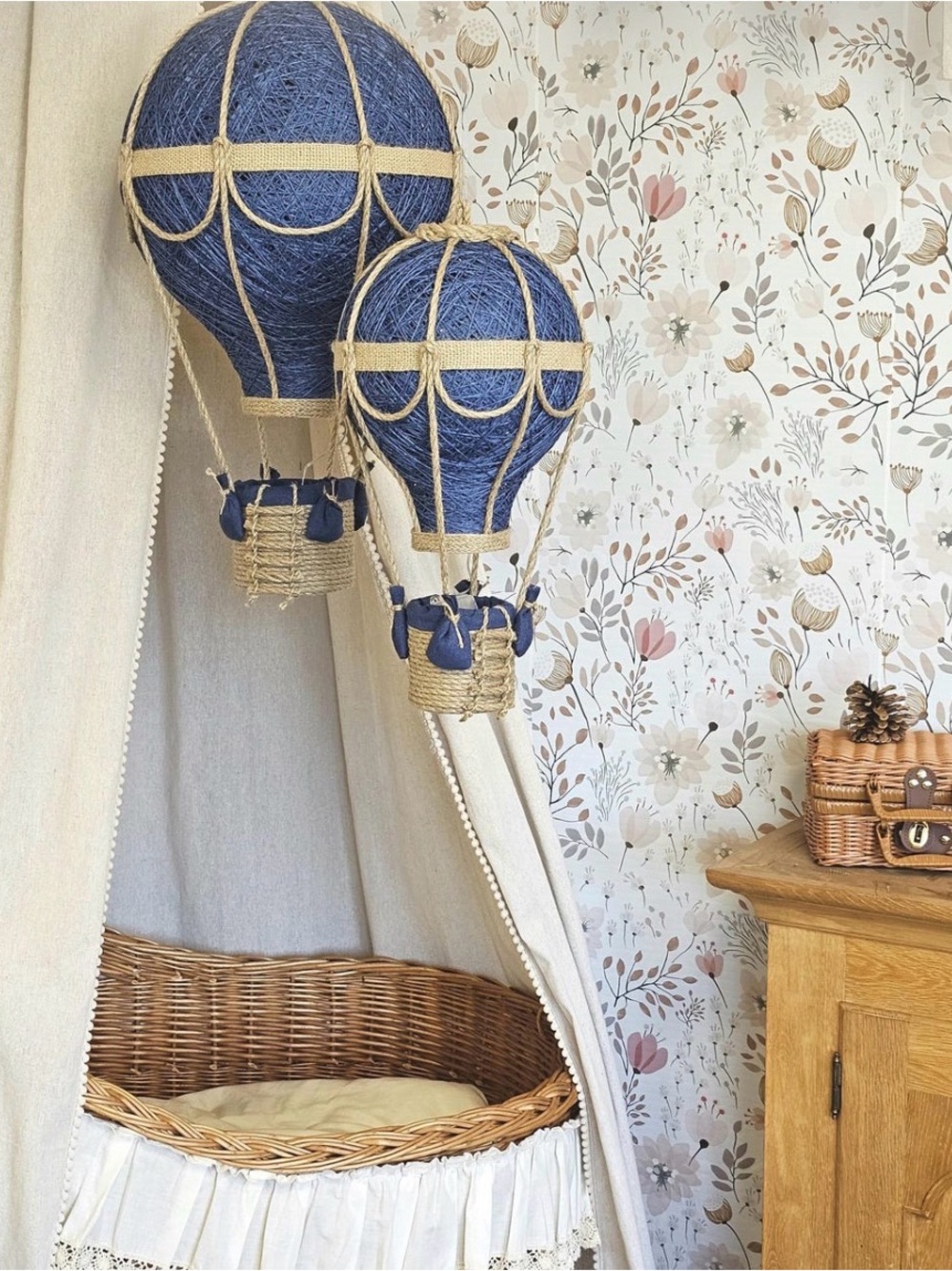 Decorative Carolina Blue Hot Air Balloon Wall Hanging - Home Accents